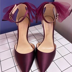 Jessica Simpson Burgundy Satin Heels